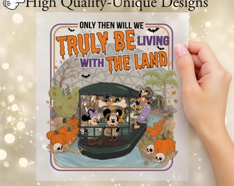 Transferencia DTF de Living with The Land para Halloween, Mickey & Friends WDW Family Trip para Halloween, Transferencia DTF para planchar