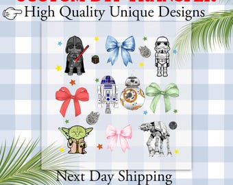Disney Star Wars DTF Transfer, Galaxy's Edge Bow Ready To Press, Disneyworld Full Color DTF Print, Disneyland Heat Press DTF, Cold Peel Dtf