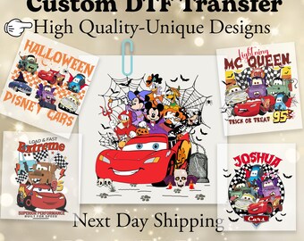 Disney Cars Ready To Press, Cars Custom DTF, Disney Personalized DTF, Disney Gift, Custom Name DTF Transfer, Iron On Transfers, Disney Gift