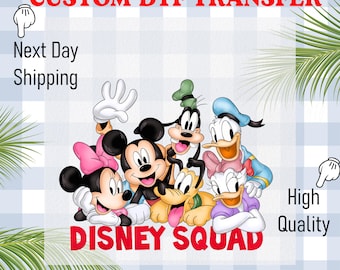 Disney Characters DTF Transfer, Mickey and Friends Ready To Press, Disneyland DTF Transfer, Disneyland Family Trip DTF, Mickey and Friends