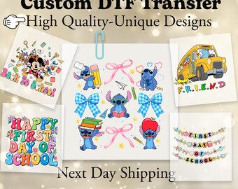 Back to School Doodles Teacher DTF Transfers, Custom DTF Transfer, Sublimation Transfers, DTF Transfers, Ready To Press, Stitch School Dtf