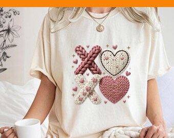Faux Yarn Valentine Day Ready To Press DTF, Valentines Day Heart Dtf Transfer, Coquette Valentine Dtf Print, Cute Valentine Day Shirt Print