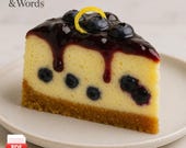 Amazing Lemon and Blueberry Cheesecake, Digital Download, Recipe Download, recipe print out, simple dessert plate, cook bake dessert, Recipe