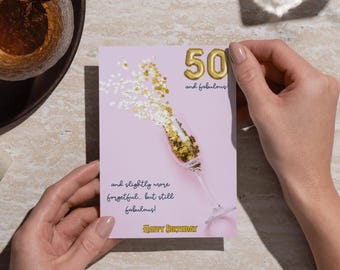 50 Year Old Birthday Card Funny, Unique Humor for 50th Birthday Celebration, Perfect Gift for Her.  BCB16F.1