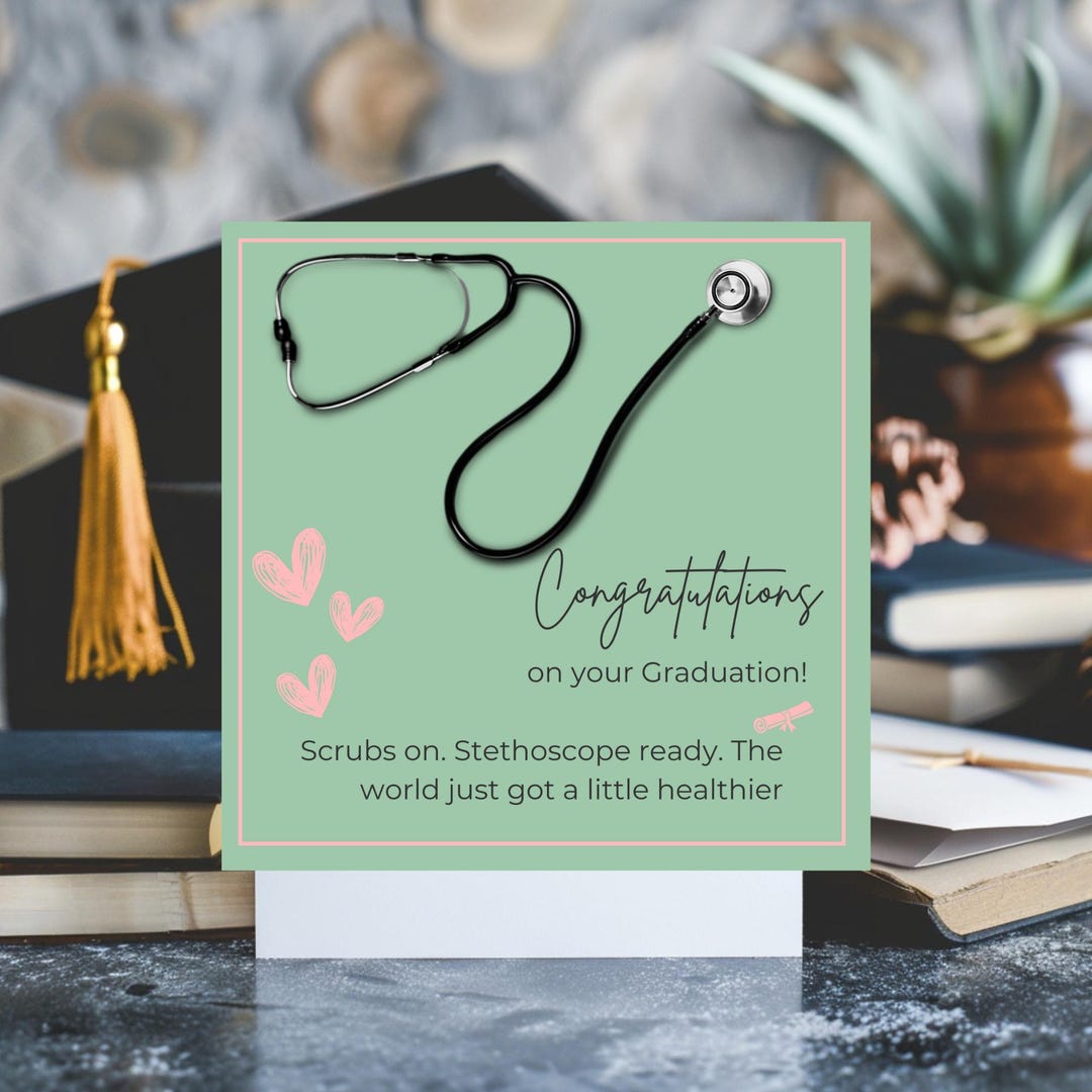 Nurse Graduation Card: Stethoscope Art, Class of 2026 (digital Download ...