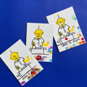 Herzlichen Glückwunsch zum Abschied! – Blockprint Festkarte