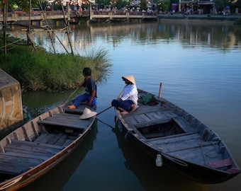 Thu Bồn River Boats, Hoi An – Museum-Grade Metal Print