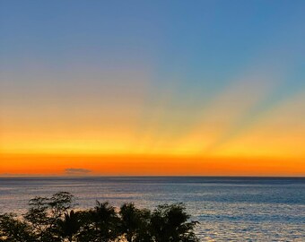 Sunset Flags, Kohala Coast, Hawaii – Museum-Grade Metal Print