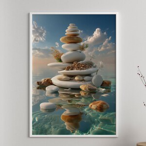 Zen Stone Stack Art Print-Digital Wall Decor