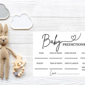 Prédictions de baby shower | Jeux de baby shower | Cartes de prédictions et de conseils | Baby Shower |