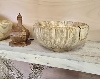 Hand turned spalted rock maple bowl