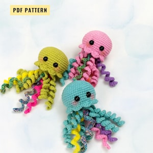 Jellyfish Crochet Pattern | No Sew Amigurumi Ocean Animal PDF, Beginner Friendly