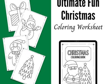 Christmas Coloring Worksheets | Fun Holiday Printable Pages for Kids | Santa, Snowman & Gift Coloring Book