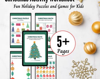 Christmas Activity Worksheet | Fun Holiday Printables for Kids | Santa & Snowman Learning Pages