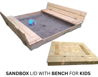 Planos de arenero para niños: Tapa de banco DIY, área de juegos al aire libre (Descarga PDF)