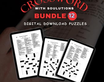 Printable Crossword Puzzles for Adults & Seniors: 12 Mind Bender Games (PDF Download)