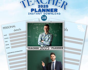 2025 Teacher Planner Printable: Digital Lesson Plan Book (PDF Download, US Letter Size)