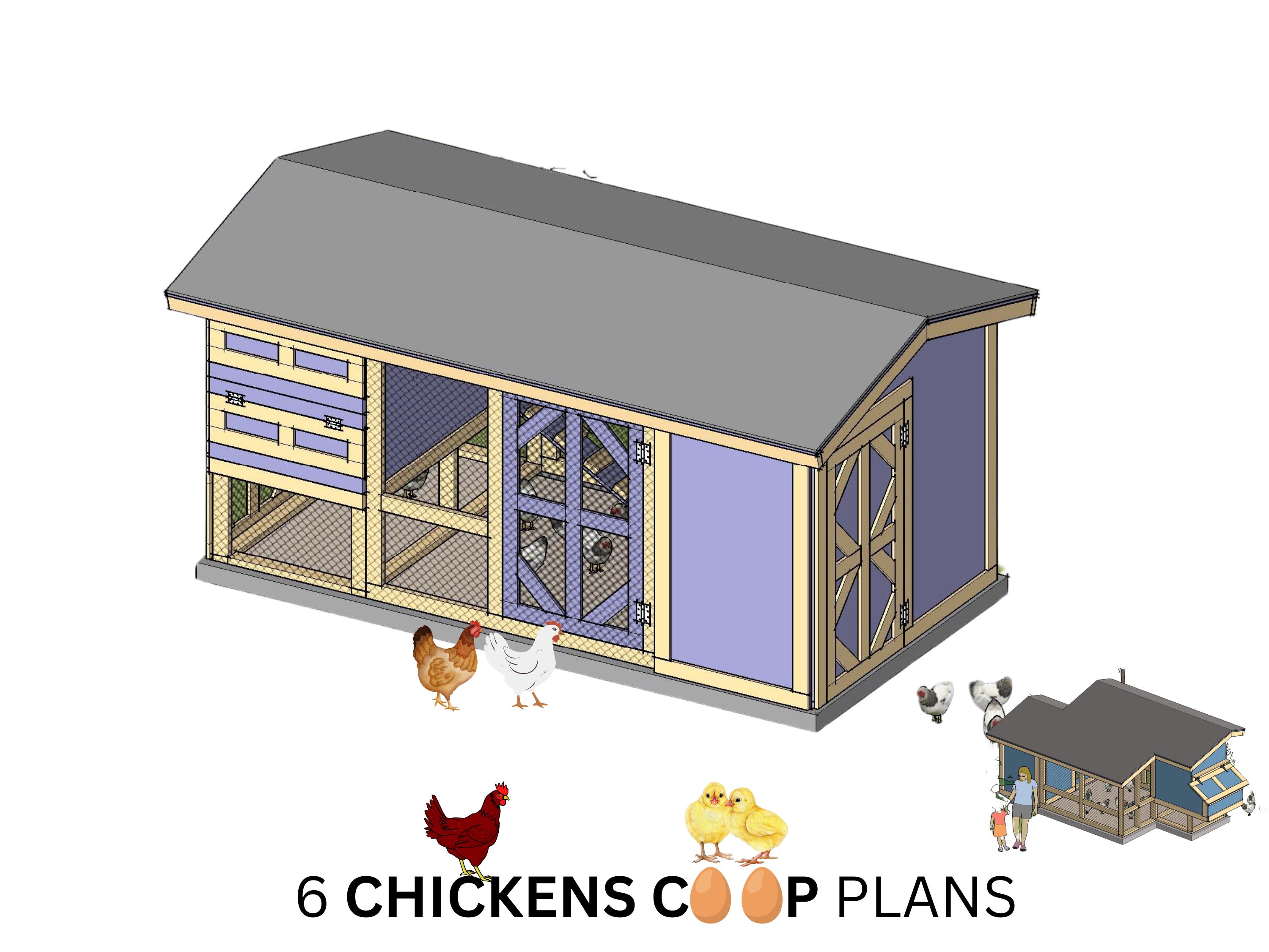 Chicken Coop Plans for 6 Chickens: DIY Walk-in Henhouse (PDF) - Etsy