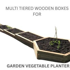 5 abgestufte Garten-Gemüsepflanzkasten aus Holz - Einfaches Outdoor-Holzbearbeitungsprojekt, Gemüsepflanzkasten Blaupausen, Blumenkasten-Bauplan