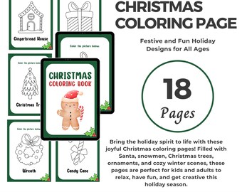Christmas Coloring Book | Fun Holiday Printable Pages for Kids | Santa, Snowman & Festive Activities