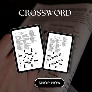 Canva crossword download mind bender template - adult crossword puzzle with Clues, printable games and activities, remembering game seniors