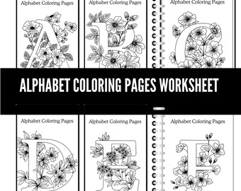 Alphabet Coloring Pages Worksheets | ABC Printable Activity for Kids | Fun Preschool & Kindergarten Learning