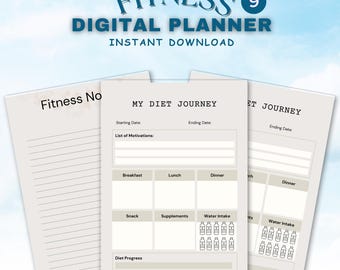 Fitness Planner PDF: Workout, Meal & Weight Tracker (Digital Download)