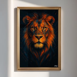 Arte da Parete Leone | Poster Digitale Animale Selvaggio | Decorazione Safari Moderna | Download Immediato | Regalo per Amanti dei Leoni