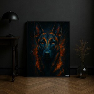 Arte da Parete Cane Malinois | Poster Digitale | Regalo per Amanti dei Cani | Download Immediato | Decorazione Moderna