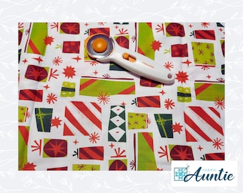 Fabric by the Yard - Christmas Cotton Fabric – Holiday Sewing, White Red Green
