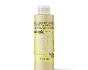 Jabón de Castilla de Limón y Jengibre / Multiusos / Súper Concentrado / Consistencia similar a la miel / Sin aceite de palma / Jabón de manos / Gel de ducha