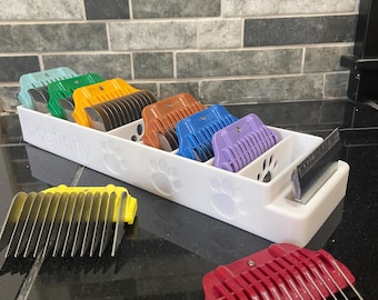 Personalized Dog Grooming Blade Guard Holder | Clipper Guard Organizer Tool Rack