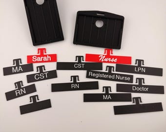 Customizable * 3 Pack * | Badge Holder (Badge Buddy): Horizontal or Vertical | RN, CST, BSN