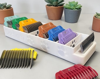 Personalized Dog Grooming Blade Guard Holder (Standard or Wide)| Clipper Guard Organizer Tool Rack