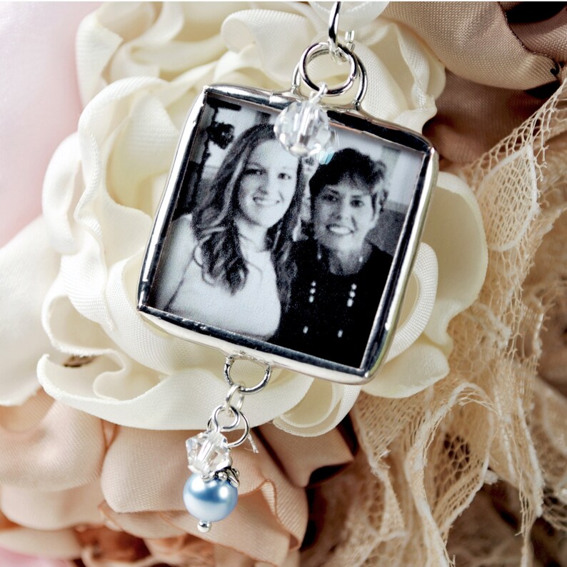 Something Blue Bouquet Charm With Picture - UK