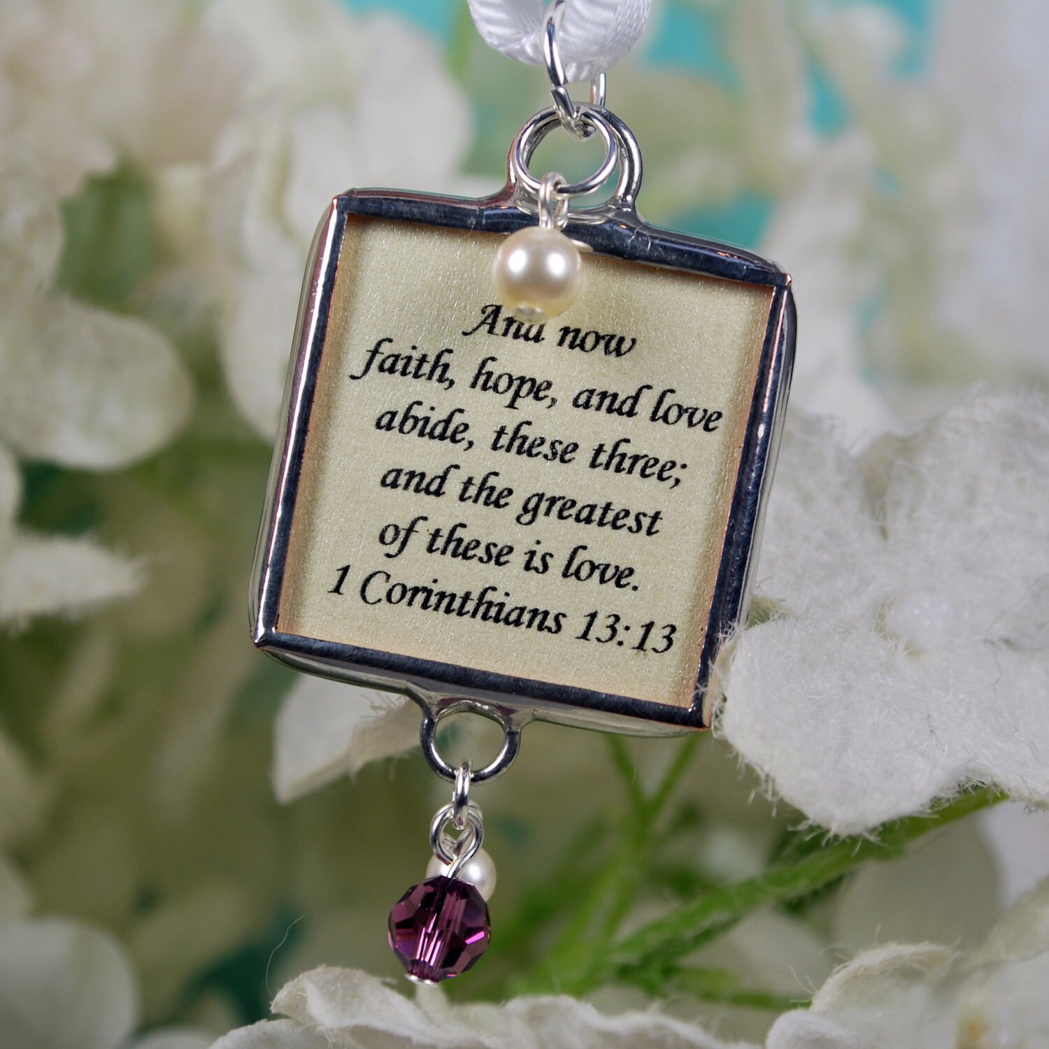 Christian Wedding Bouquet Charm with Memorial Photo Etsy