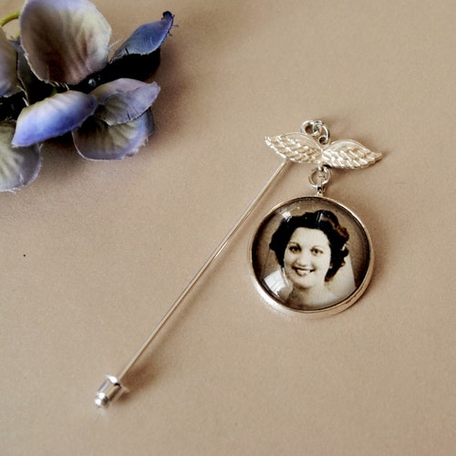 Groom Gift Wedding Memorial Lapel Pin Man Boutonniere Charm Etsy