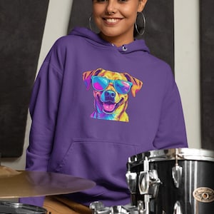 Colorful Dog Lover Hoodie, Funny Pet Sweatshirt, Eco-Friendly Unisex Pullover, Gift for Animal Lovers, Birthday Present, Oversized Hoodie
