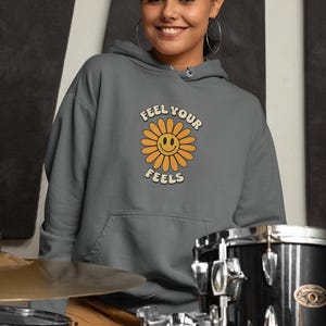 Good Vibes Hoodie Inspirational College Hoodie, Comfortable Sweatshirt, Positive Energy Jumper, Cozy Pullover, Casual Hooded Top