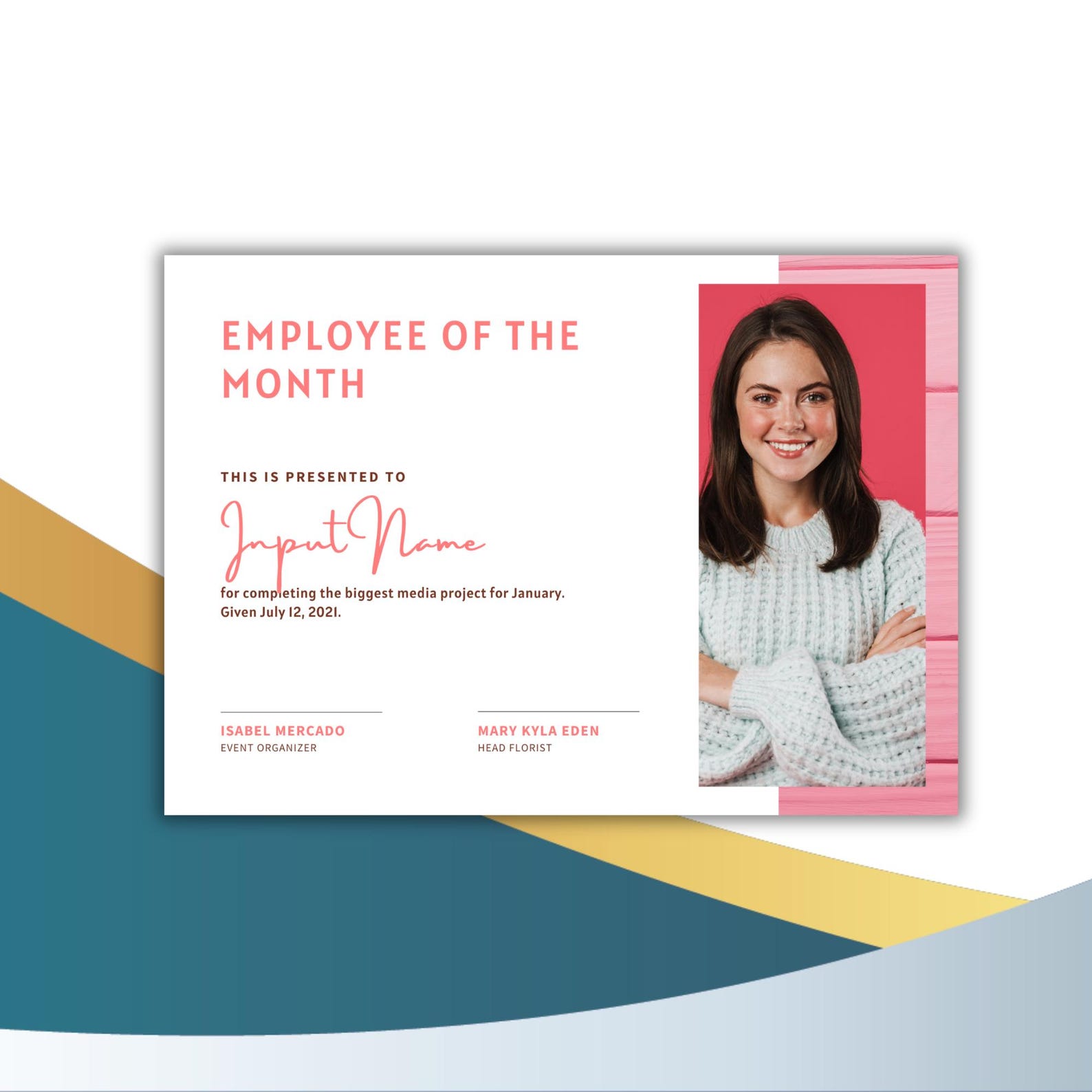 Employee of the Month Certificate Template – Editable Canva Design ...