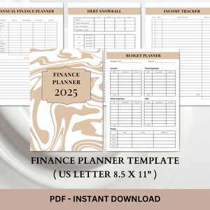 Finance Planner | Budget Tracker, Expense Tracker, Financial Goals, Monthly Planner, Debt Management, Finance Organizer, Printable PDF