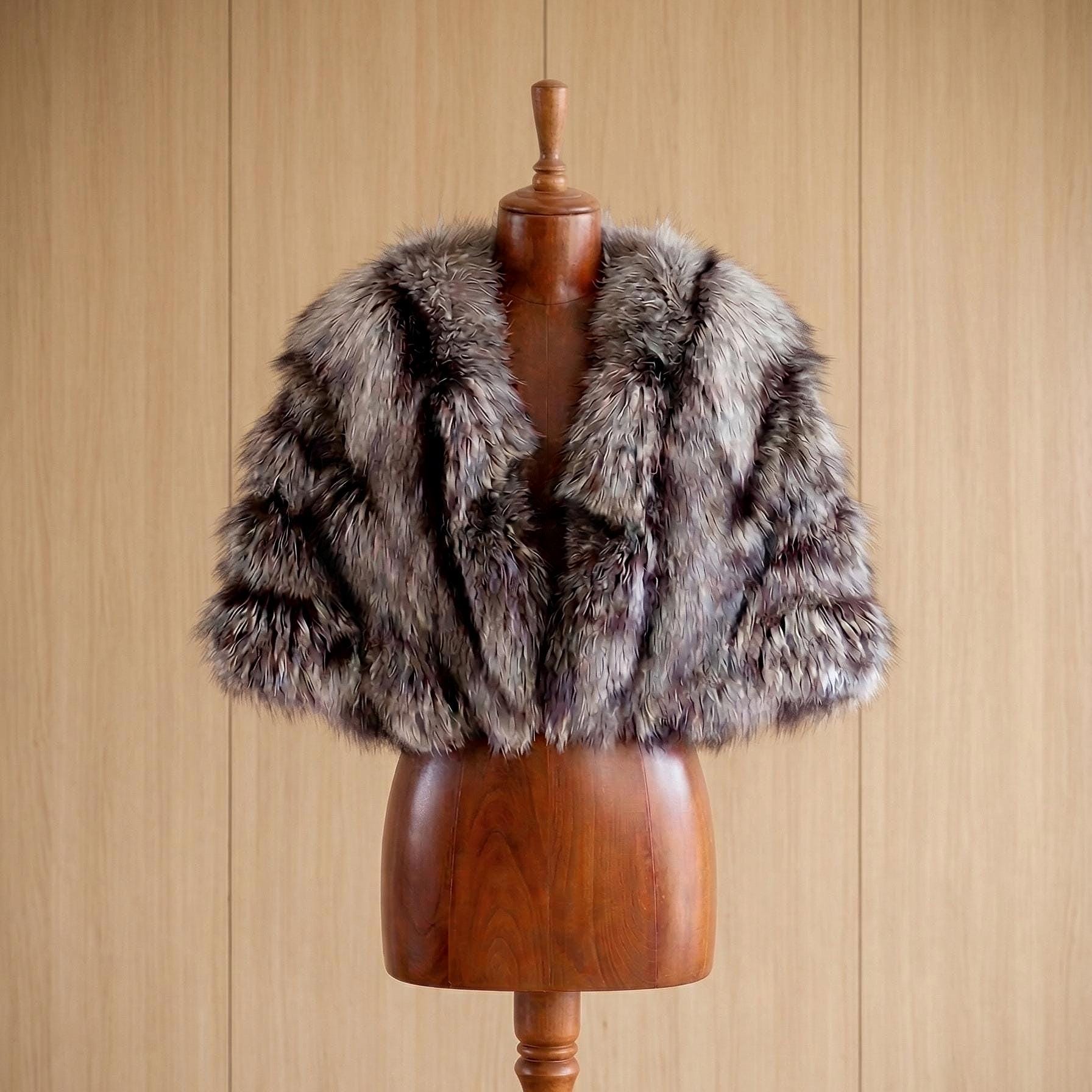 Silver fox fur coat - Etsy 日本