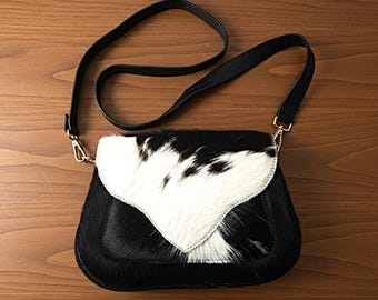 Cowhide Crossbody Bag Western Purse Hair on Leather Shoulder Bag Rodeo Festival Cowgirl Gifts