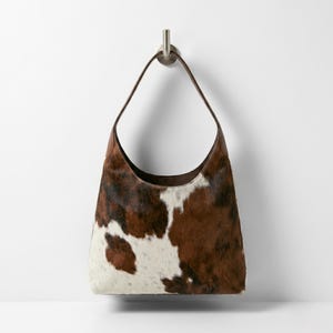 Cowhide Hobo Shoulder Bag Hairon Hide Purse Real Leather Tote Handmade Western Bag