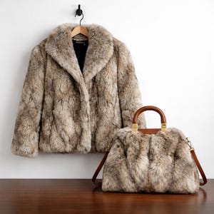 Chaqueta de piel de zorro auténtica para mujer + BOLSA GRATIS y plata natural de lujo. ¡Pídela ahora!