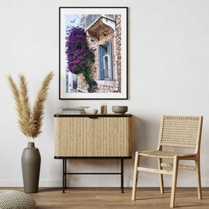 Mediterranean Charm Wall Art Printable || Bougainvillea & Blue Door Photo || Greek Island Home Decor || Digital Download for Home or Office