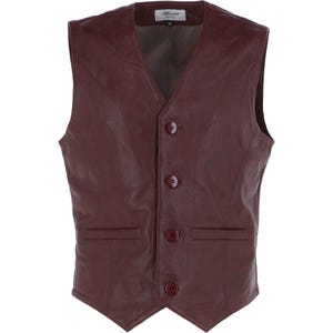 Unique Men&#39;s Maroon & Black Leather Biker Vest  Bold Stylish Motorcycle Gear Motorcycle vest biker vest men vest motorcycle waistcoat