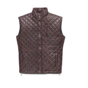 Handcrafted Men&#39;s Brown Quilted Leather Vest - Leather Biker Waistcoat - Men&#39;s Genuine Leather Motorcycle Vest-Rave Biker Vest-Casual Vest