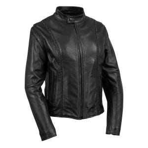 Women&#39;s Black Premium Motorcycle Leather Jacket – Biker Style, Genuine Leather, Stylish- Perfect for Riding & Fashion