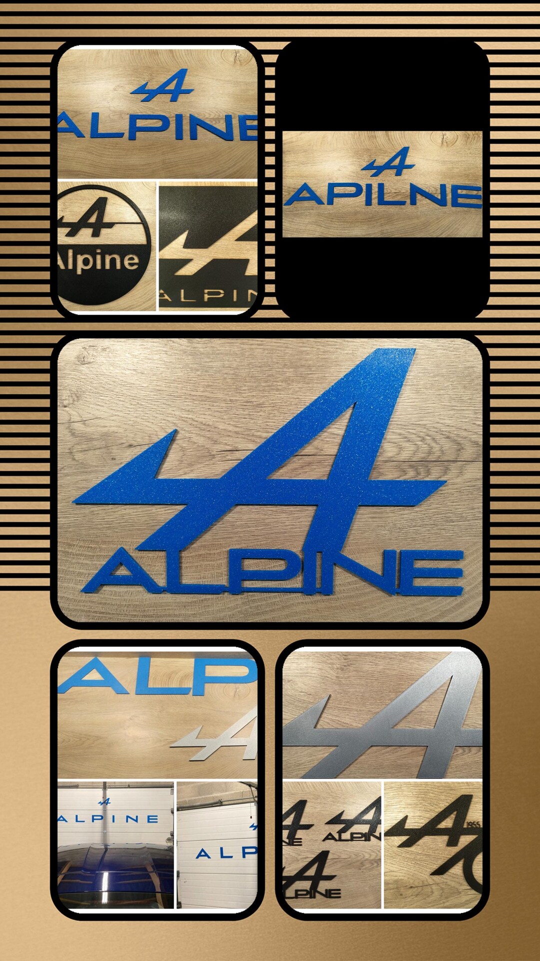 Alpine/berlinette Badge - Reproduction Garage Applique Wall Decoration ...